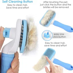 kamini enterprise Pet Grooming & Cleaning Slicker Brush Self Cleaning Hair Brush For Dogs Cats Shedding Brush Comb With Handle, Dog Hair Brush For German Shepherd Labrador Rottweiler Golden Retriever (1ps/Multicolour) Slicker Brushes forDog & Cat image 5