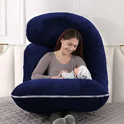 ozly ultra soft j shaped pillow Microfibre, Polyester Fibre Solid Pregnancy Pillow Pack of 1 image 3