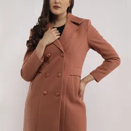 roadster Wool Solid Coat For Women image 3