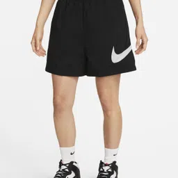 Solid Women Black Sports Shorts-image-22