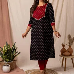 amthi Women Floral Print Pure Cotton A-line Kurta-picture-10