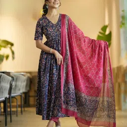 saabhi Women Viscose Rayon Kurta Palazzo Dupatta Set-picture-11