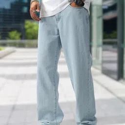 often trend Men Loose Fit Mid Rise Black Jeans image 2