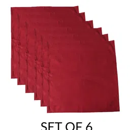 zeba Red White Striped Cotton Blend (Set of 6) Placemat With Napkins image 5