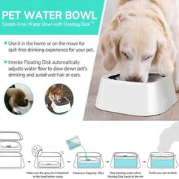 poxeflip Portable Pet Water Bowl Travel Dog Water Bowl Splash Proof Anti Spill Slow Plastic Pet Bowl image 4