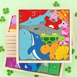 vhd Sea Animal Wooden Jigsaw Puzzle for Kids – Educational Toy Q3-picture-22