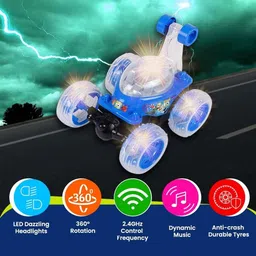 kavana Remote Control Rechargable 360° Twisting Stunt Car for Kids Music & Lights_05 image 4