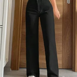 niffer fashion Women Straight Fit High Rise Black Jeans-picture-17