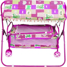 avani Baby Cradle Cum Stroller Pink Bassinet image 2