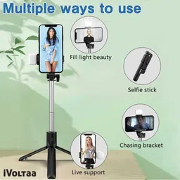 sykz R1S SELFIE STICK WITH LED LIGHT Monopod image 2