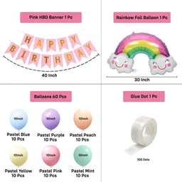 best wishes Rainbow Theme Birthday Decoration Combo – 68 Pcs image 2