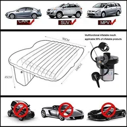 klickio 1020 CAR INFLATABLE SOFA Portable Car Inflatable Sofa Bed with Electric Pump for Travel & Camping Car Inflatable Bed image 4