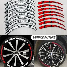 Michelin Car Tyre Stickers Permanent Rubber for 4 Tyre Universal Tire Stickers Car Flywheel-image-39