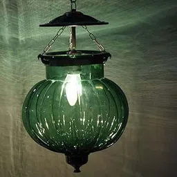 baslash Complete Lighting Solution Melon Shaped Green Pendant Hanging lamp Ceiling Light Ceiling Lamp image 3