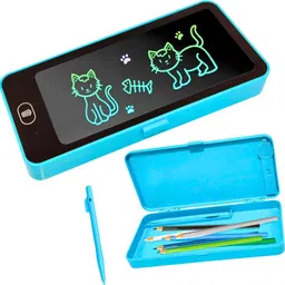 jaspero LCD WRITING TABLET WITH PENCIL BOX For School Kids & Students Geometry Box-picture-12