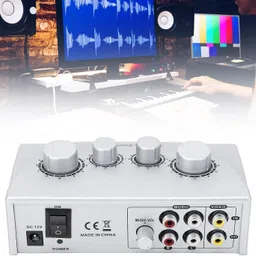 adiohub Professional Karaoke System, Karaoke Player Compact Stereo Mixer Console Powered Sound Mixer image 3
