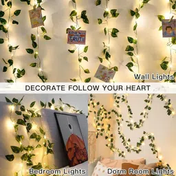 medecor 100 LEDs 10 m Yellow Steady Leaf Rice Lights image 4