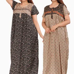 impression Pack of 2 Women Nighty image 1