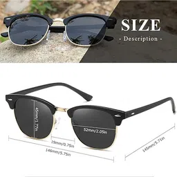 roadway UV Protection Retro Square Sunglasses (Free Size) image 3