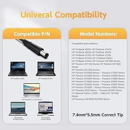 Lapfuture Probook 4510s 4520s 4525s 4530s 4535s 4540s 4545s 4710s 4720s 4730s 18.5V 3.5A 65 W Adapter image 3