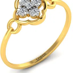 LORDS JEWELS Cross Crown Diamond Ring 14kt Diamond Yellow Gold ring-picture-14