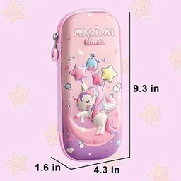 taufa villa 3D EVA Unicorn Small Pencil Box Durable School Box with Organizer for Pencil unicorn Art EVA Pencil Box image 5