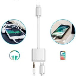 IMMUTABLE White 2in1 Charging and Audio Cable Compatible for iPhone J80 Phone Converter-picture-16