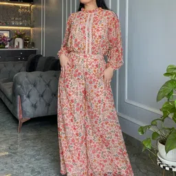 janasya Top Palazzos Co-ords Set image 2