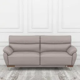 durian Perry Leather 3 Seater In Grey Colour-picture-22