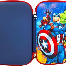 poksi Captain America Pencil Box|Trendy Avengers EVA School Pouch – Strong, Travel-Friendly & Ideal for Stationery Storage Art EVA Pencil Box image 2