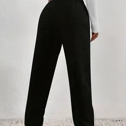 dockstreet Women Solid Black Track Pants-picture-32