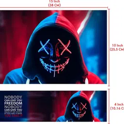 Techfit HD Printed Easy to Install Full Panel Laptop Skin/Sticker/Stretchable Vinyl/Cover for all Size Laptops upto 15.6 inch No Residue, Bubble Free - Hacker Anonymous Red Blue Self Adhesive Vinyl Laptop Decal 15.6 image 4