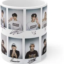 craft maniacs STRAY KIDS POLAROID ART PRINTED 330 ML WHITE MUG FOR STRAY KIDS GANG Ceramic Coffee Mug-picture-20