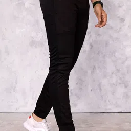 kashvi Men Chevron/Zig Zag Black Track Pants image 5