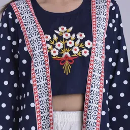 dhibha Women Viscose Rayon Ethnic Top Palazzo Ethnic Jacket Set image 4