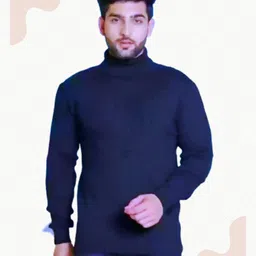trendset Men Solid Turtle Neck Blue Sweater-picture-17