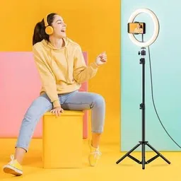 VIJYIONCS 10 inch Big LED Selfie Ring Light with Extendable Tripod Stand 7 Feet Ring Flash Ring Flash image 5