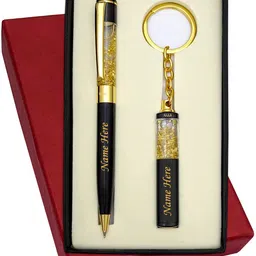 ujji Name Pen in Brass Material with Zari Filled Golden Pen Gift Set-picture-12