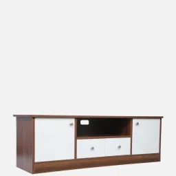mintwud from pepperfry Zenith Tv Console In Columbian Walnut And Frosty White Finish image 3