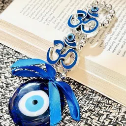 vigamu om Turkish evil eye Nazar Battu for Home,office,car for Good Luck & Gifting Item Glass, Plastic Windchime-picture-10
