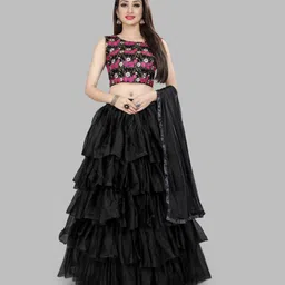 divastri Embroidered Semi Stitched Lehenga Choli image 1
