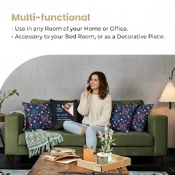 villagers Microfibre Cushion Pack of 5 Geometric Premium Cushion Set | (16x16 inch) image 5