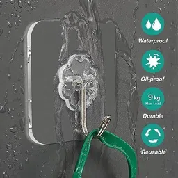 maruti nandan enterprise Self Adhesive Silver Flower Wall Hook Stainless Steel Multipurpose Hook Hook 5 image 5