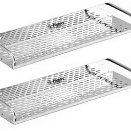 flipkart smartbuy Premium Quality Wall Mount Rack Shelf - Pack Of 2 Stainless Steel Wall Shelf-picture-36
