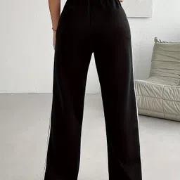 warcourt Women Loose Fit Black Cotton Blend Trousers-picture-21