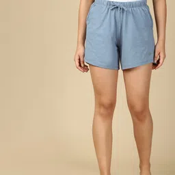 pynk by lux cozi Solid Women Light Blue Regular Shorts-picture-22