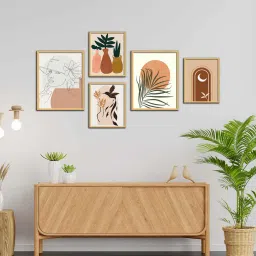 wens Modern Boho Multicolour Canvas & MDF Art Prints image 1