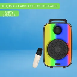 YAROH Raibow (BLUETOOTH TROLLEY SPEAKER) Dynamic Thunder Sound With Karaoke MicA112 35 W Bluetooth Party Speaker image 1