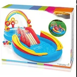 kindertales Rainbow Ring Play Center Pool - Multicolour With Pump Inflatable Swimming Pool-picture-45