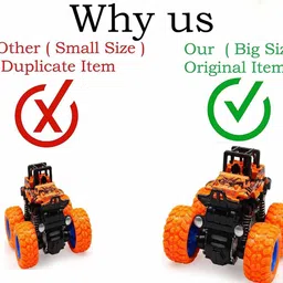 vworld Unbreakable Monster Truck Friction Powered Cars Toys, 360 Degree Stunt- Set Of 4 image 5